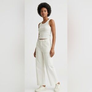 H&M Divided White Wide Leg Cargo Jeans
